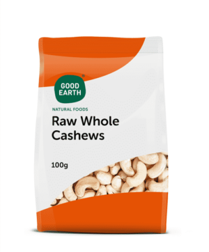 NUTS & DRIED FRUIT - GOOD EARTH CASHEWS RAW (UNROASTED) 100GR